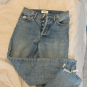 Agolde High Rise cropped Blue Jeans ‘Riley’